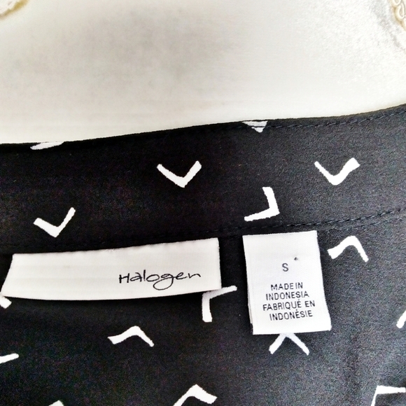 Halogen Nordstrom Black and White Popover Shirt - Picture 7 of 8